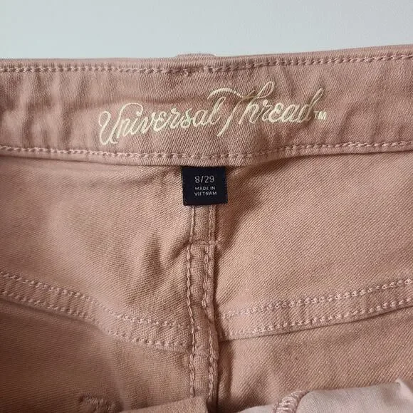 Universal Thread Raw Hem Shorts Womens Pink Causal Summer Denim Festival Boho 8 - Picture 7 of 12